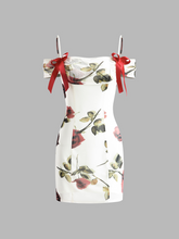 Camisole-Kleid aus Tüll mit Blumenmuster